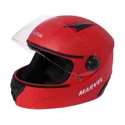 Aura Marvel Series Full Face Helmet - Scratch & UV Resistant (Sports Red, Medium Size)